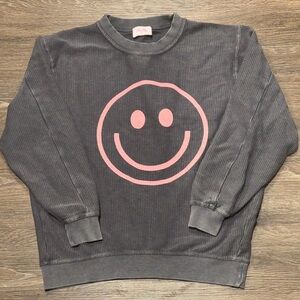**holiday bonus‼️ Pink Lily Charcoal Sweatshirt with Blush Accents